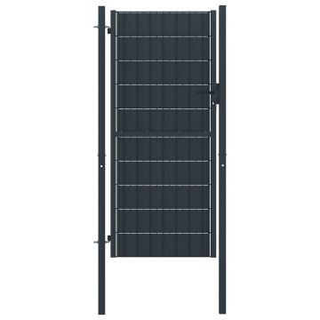 Gossi poarta de gard, antracit, 100x204 cm, pvc si otel