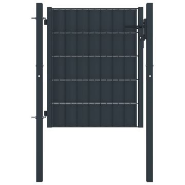 Gossi poarta de gard, antracit, 100x81 cm, pvc si otel
