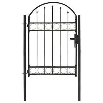 Gossi poarta de gard cu arcada, negru, 100 x 125 cm, otel