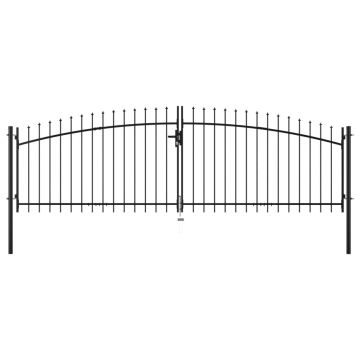 Gossi poarta de gard cu doua usi, cu varfuri de sulita, 400 x 200 cm
