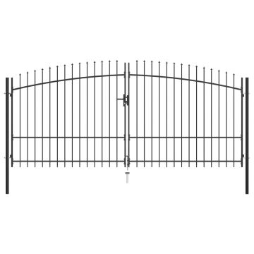 Gossi poarta de gard cu doua usi, cu varfuri de sulita, 400 x 225 cm