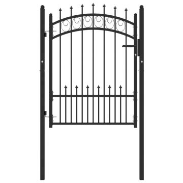Gossi poarta de gard cu tepuse, negru, 100x125 cm, otel