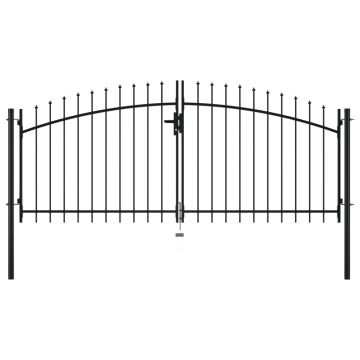 Gossi poarta de gard cu usi duble, cu varfuri de sulita, 300 x 150 cm