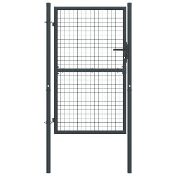 Gossi poarta de gard din plasa, gri, 100 x 225 cm, otel galvanizat