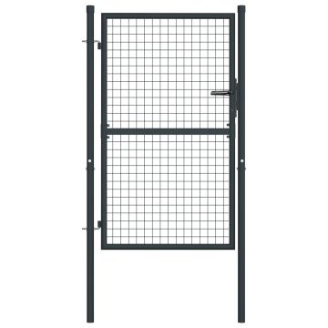 Gossi poarta de gradina din plasa, gri, 100x175 cm, otel galvanizat