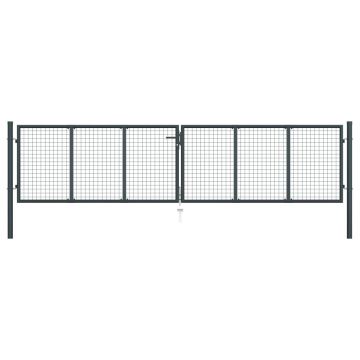 Gossi poarta de gradina din plasa, gri, 400 x 125 cm, otel galvanizat