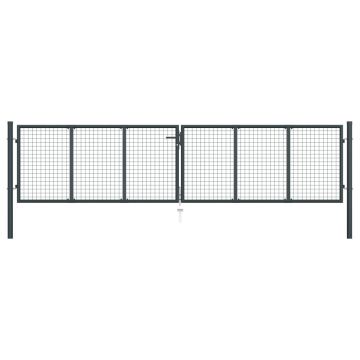 Gossi poarta de gradina din plasa, gri, 400 x 150 cm, otel galvanizat