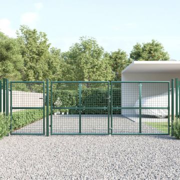 Gossi poarta de gradina din plasa, verde, 400x175 cm, otel galvanizat