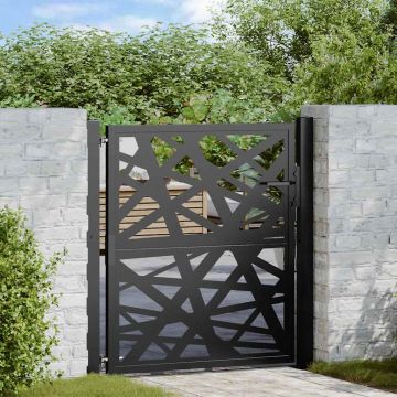 Gossi poarta de gradina neagra 105x105 cm design cu lumina din otel