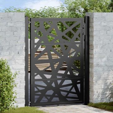 Gossi poarta de gradina neagra 105x130 cm design cu lumina din otel