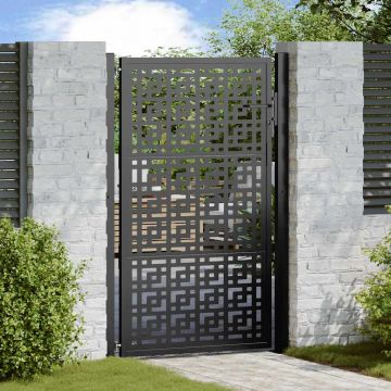 Gossi poarta de gradina neagra 105x155 cm design in cruce de otel