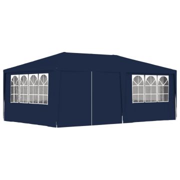 Gossi cort de petrecere profesional cu pereti albastru 4x6 m 90 g/m2