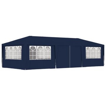 Gossi cort de petrecere profesional cu pereti albastru 4x9 m 90 g/m2