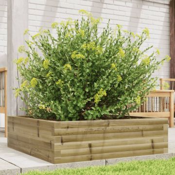Gossi jardiniera de gradina, 80x80x23 cm, lemn de pin impregnat