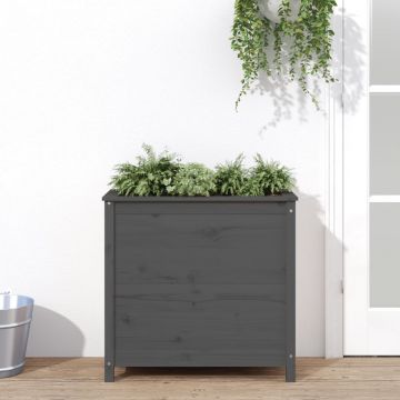 Gossi jardiniera de gradina, gri, 82,5x40x78 cm, lemn masiv de pin