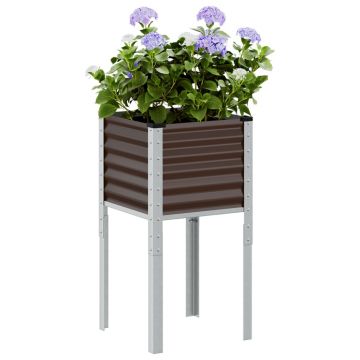 Gossi jardiniera de gradina, maro, 45x45x88 cm, otel