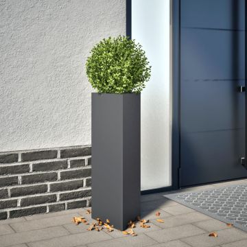 Gossi jardiniera gradina, antracit, 30x26x75 cm, otel, triunghiulara