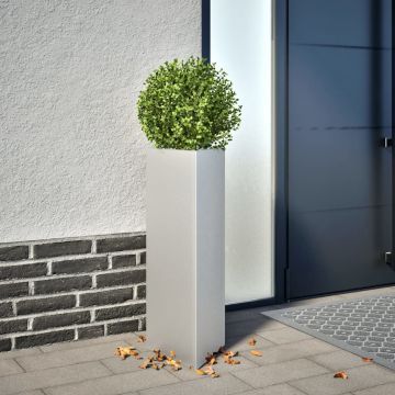 Gossi jardiniere gradina, 2 buc. 30x26x75 cm otel galvanizat triunghi