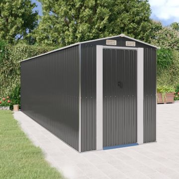 Gossi Șopron de gradina, antracit, 192x606x223 cm, otel galvanizat