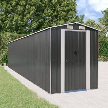 Gossi Șopron de gradina, antracit, 192x938x223 cm, otel galvanizat