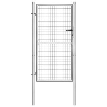Gossi poarta de gradina, argintiu, 105 x 200 cm, otel galvanizat