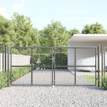 Gossi poarta de gradina din plasa antracit 300x175 cm otel galvanizat
