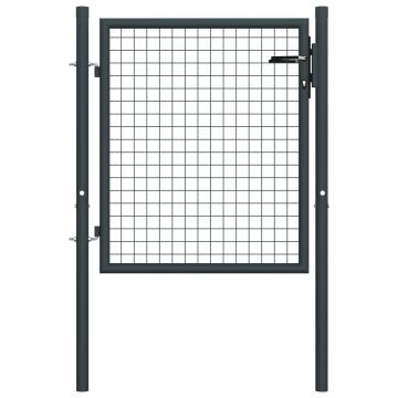 Gossi poarta de gradina din plasa, gri, 100x125 cm, otel galvanizat