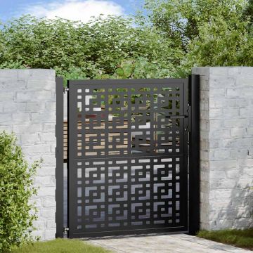 Gossi poarta de gradina neagra 105x105 cm design in cruce de otel