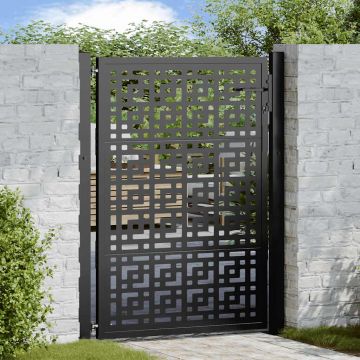 Gossi poarta de gradina neagra 105x130 cm design in cruce de otel