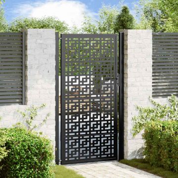 Gossi poarta de gradina neagra 105x180 cm design cruce de otel