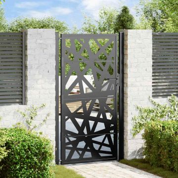 Gossi poarta de gradina neagra 105x180 cm design cu lumina din otel
