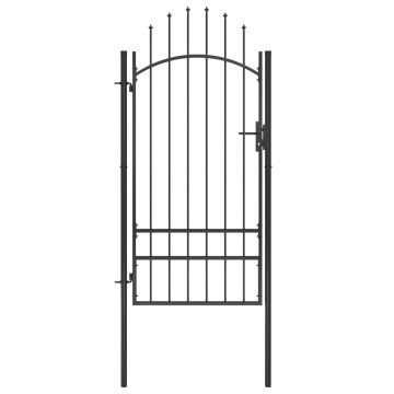 Gossi poarta de gradina, negru, 1 x 2,5 m, otel