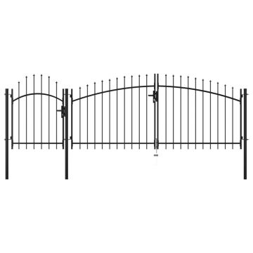 Gossi poarta de gradina, negru, 2 x 4 m, otel