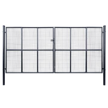 Gossi poarta din plasa gradina, otel galvanizat, 400 x 100 cm, gri