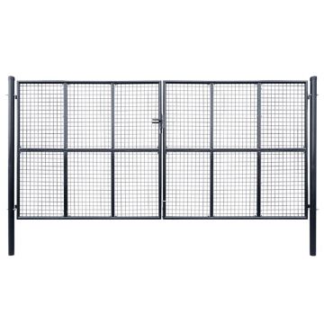 Gossi poarta din plasa gradina, otel galvanizat, 400 x 175 cm, gri