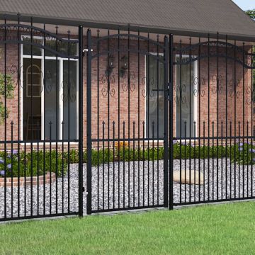 Gossi poarta gard cu varf negru 103x225 cm otel vopsit electrostatic