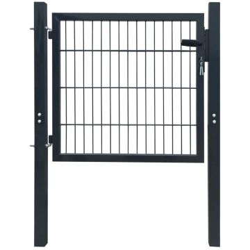 Gossi poarta pentru gard 2d (simpla), gri antracit, 106x130 cm