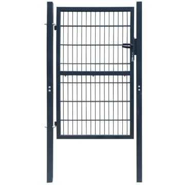 Gossi poarta pentru gard 2d (simpla), gri antracit, 106x230 cm