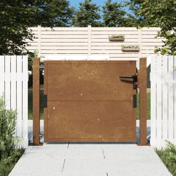 Gossi poarta pentru gradina, 105x105 cm, otel corten