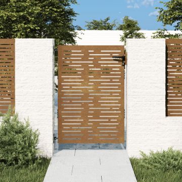 Gossi poarta pentru gradina, 85x150 cm, otel corten, dreptunghiuri