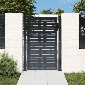 Gossi poarta pentru gradina, antracit, 105x130 cm, otel dreptunghiuri