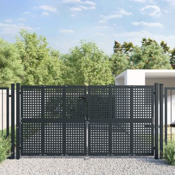 Gossi poarta pentru gradina, antracit, 300x150 cm, otel