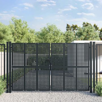 Gossi poarta pentru gradina, antracit, 300x225 cm, otel