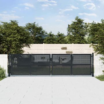 Gossi poarta pentru gradina, antracit, 400x125 cm, otel