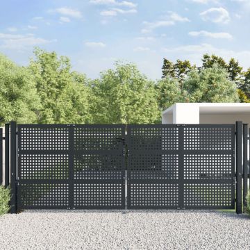 Gossi poarta pentru gradina, antracit, 400x150 cm, otel