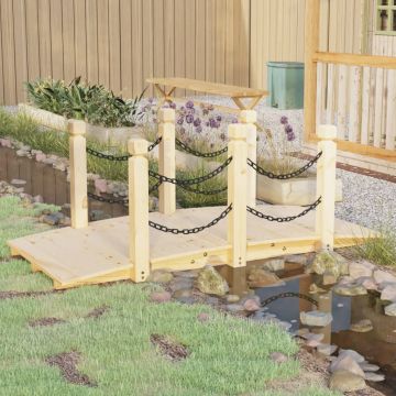 Gossi pod de gradina balustrade cu lant 150x67x56 cm lemn masiv molid