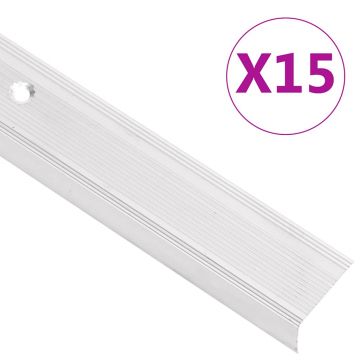 Gossi profile trepte in forma de l, 15 buc, argintiu, 90 cm, aluminiu