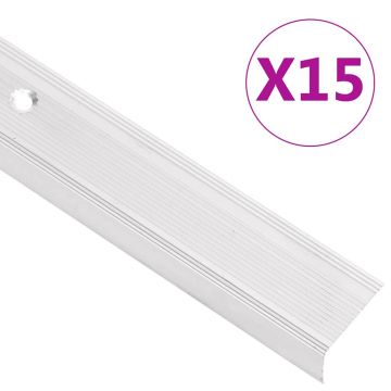 Gossi profile trepte in forma de l, 15 buc, argintiu, 90 cm, aluminiu