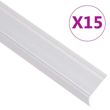 Gossi profile trepte in forma de l, 15 buc, argintiu, 90 cm, aluminiu
