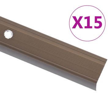 Gossi profile trepte in forma de l, 15 buc., maro, 100 cm, aluminiu